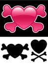 Heart with crossbones Royalty Free Stock Photo