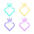 Heart and crown drawn by hand with a rough brush. Sketch, grunge, watercolor, paint, graffiti Royalty Free Stock Photo