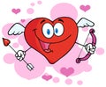 Heart cupid with a bow and arrow