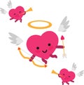 Heart cupid and trumpet angels for Valentines day