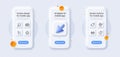 Heart, Cursor and Conversation messages line icons pack. For web app. 3d phone mockups. Vector