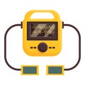 Heart defibrillator icon, cartoon style