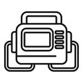 Heart defibrillator icon outline vector. Patient cardiac attack