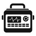 Heart defibrillator icon simple vector. Patient cardiac attack