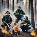 Special Forces in the Wilderness Camouflaged Soldiers on a Critical Mission Royalty Free Stock Photo