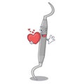 With heart dental pick in the charcater shape Royalty Free Stock Photo