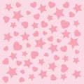 Heart star abstract texture Pettern wallpaper design on pink background Royalty Free Stock Photo