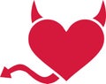 Heart with devil horns and tail Royalty Free Stock Photo