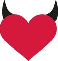 Heart with devil horns Royalty Free Stock Photo