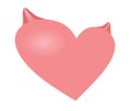 Heart with devil`s horns Royalty Free Stock Photo