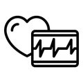 Heart diagnostic icon outline vector. Medical care