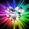 Heart diamond over rainbow colors Royalty Free Stock Photo