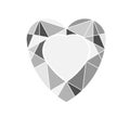 Heart Diamond shape. Jewel Element Template. Crystal icons for Design.