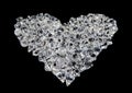 Heart of diamonds on black Royalty Free Stock Photo