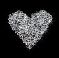 Heart of diamonds on black Royalty Free Stock Photo