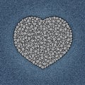 Jeans heart with spangles Royalty Free Stock Photo