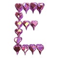 3D heart diamond font design