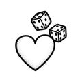 Heart and Dice Symbol - Love and Luck Royalty Free Stock Photo