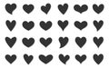 Heart diff shape black silhouette flat set