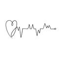 Heart disease cardiogram.heartbeat line doodle illustration