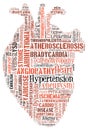 Heart disease. Cardiovascular disease. Heart of words. Arrythmia