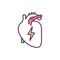 Heart disease diagnosis RGB color icon Royalty Free Stock Photo