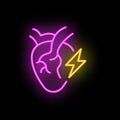 Heart disease icon neon vector Royalty Free Stock Photo
