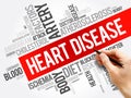Heart Disease word cloud collage, health concept background