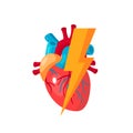 Heart diseases vector concept in flat style Royalty Free Stock Photo