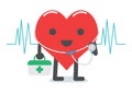 Heart doctor character cartoon