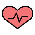 Heart doctor icon color outline vector