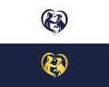 Heart and dog lover logo design.