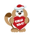 Santa puppy with a hearts Royalty Free Stock Photo