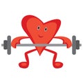 Heart doing Morning cardio exercises lift barbell for a healthy heart