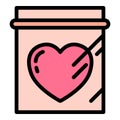 Heart donation icon outline vector. Organ donor