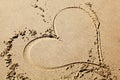Heart drawing on the beach