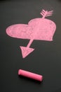 Heart drawn in chalk