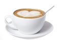 Heart Drawn into Latte With Spoon. Royalty Free Stock Photo