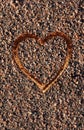 Heart drawn on pebbles Royalty Free Stock Photo