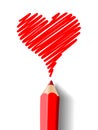 Heart drawn in pencil Royalty Free Stock Photo