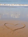 Heart drawn in the sand Royalty Free Stock Photo