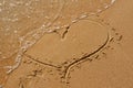 Heart drawn in the sand Royalty Free Stock Photo