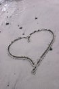 Heart drawn in the sand