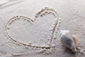 Heart drawn in sand