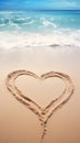 A heart drawn in the sand on a beach Royalty Free Stock Photo