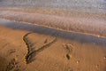 Heart drawn on sand Royalty Free Stock Photo