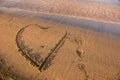 Heart drawn on sand Royalty Free Stock Photo