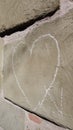 Heart drawn in chalk on a wall Royalty Free Stock Photo