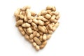 Heart from Dried peanuts in closeup Royalty Free Stock Photo