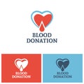 Heart and drop blood logo concept donor foundation